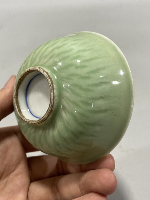 古玩陶瓷民國(guó)粉青釉青花麒麟望月紋賞碗拍賣(mài)，當(dāng)前價(jià)格198元