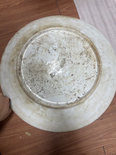 古玩陶瓷飄帶繡球獅子紋盤真品鑒賞圖