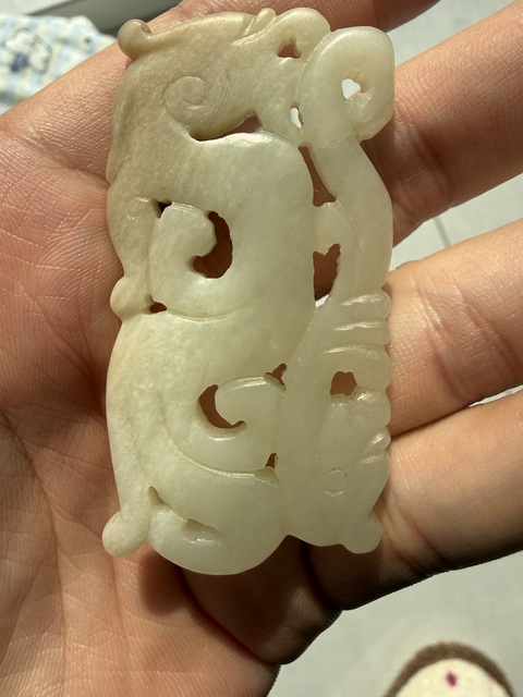 古玩玉器和田玉雙龍佩真品鑒賞圖