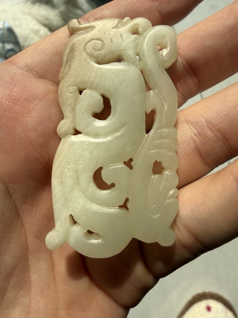 古玩玉器和田玉雙龍佩真品鑒賞圖