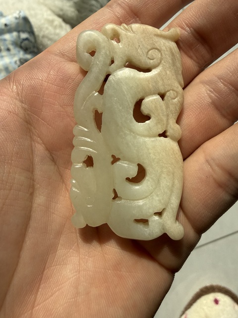 古玩玉器和田玉雙龍佩真品鑒賞圖