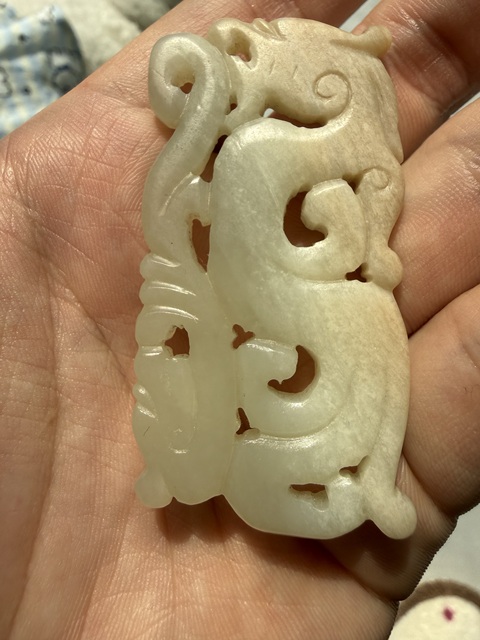 古玩玉器和田玉雙龍佩真品鑒賞圖