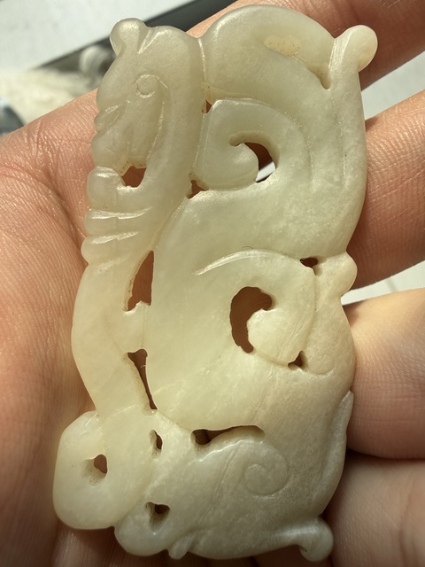 古玩玉器和田玉雙龍佩真品鑒賞圖