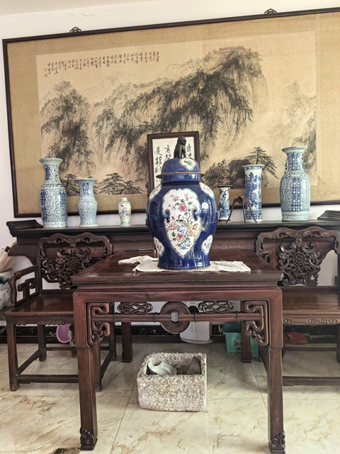 古玩陶瓷祭蘭開窗粉彩花鳥將軍罐真品鑒賞圖