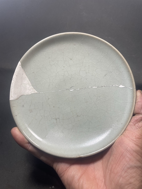 古玩陶瓷鈞窯天青釉盤真品鑒賞圖
