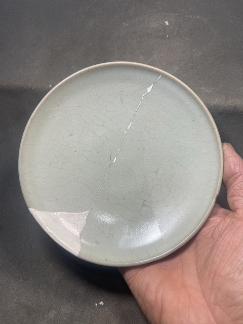 古玩陶瓷鈞窯天青釉盤真品鑒賞圖