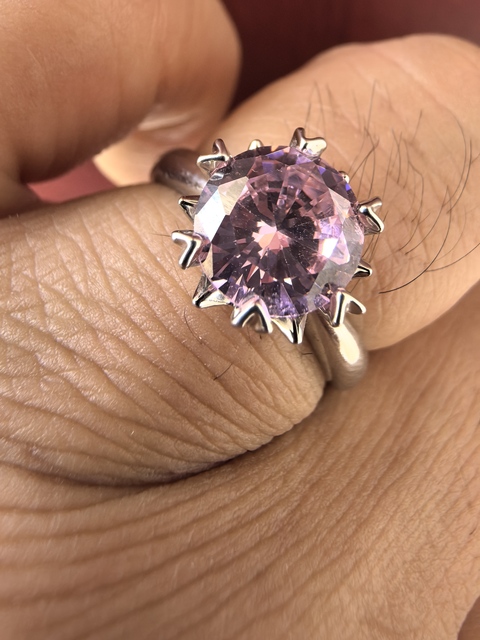 古玩玉器粉鉆戒指真品鑒賞圖