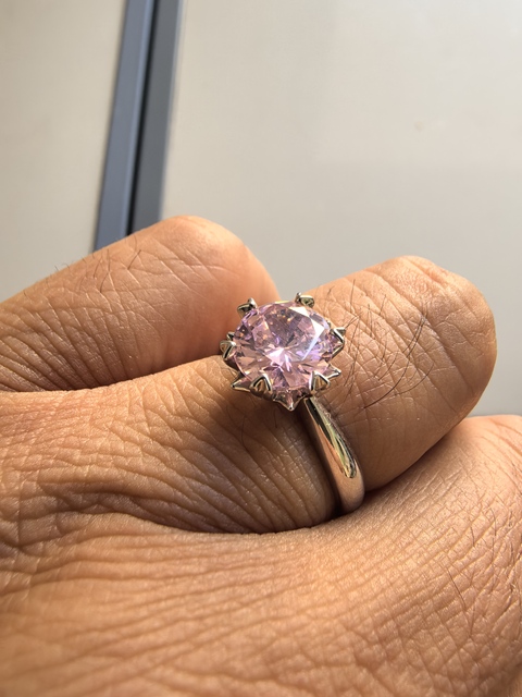 古玩玉器粉鉆戒指真品鑒賞圖