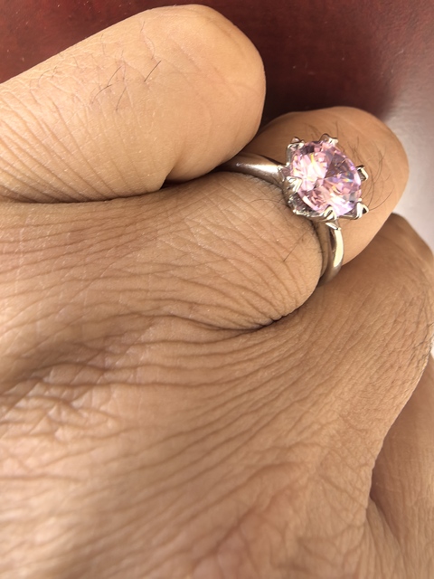 古玩玉器粉鉆戒指真品鑒賞圖