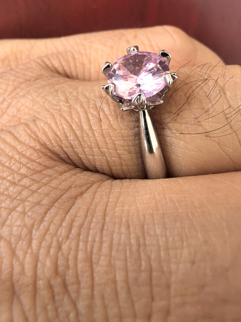 古玩玉器粉鉆戒指真品鑒賞圖