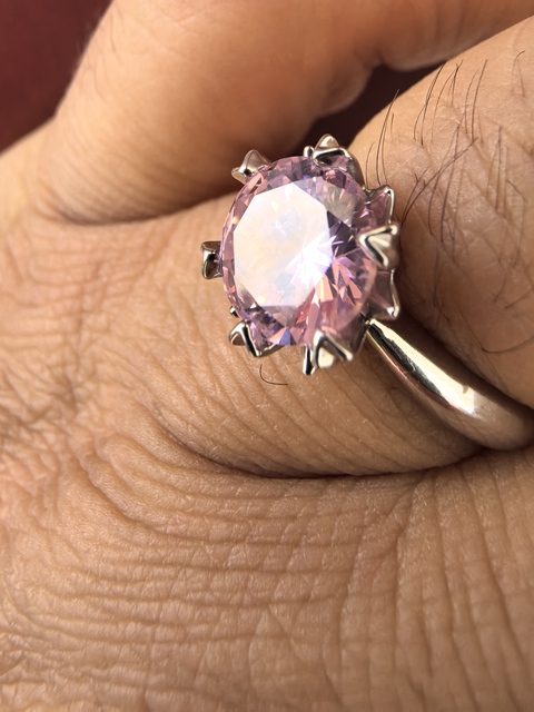 古玩玉器粉鉆戒指真品鑒賞圖