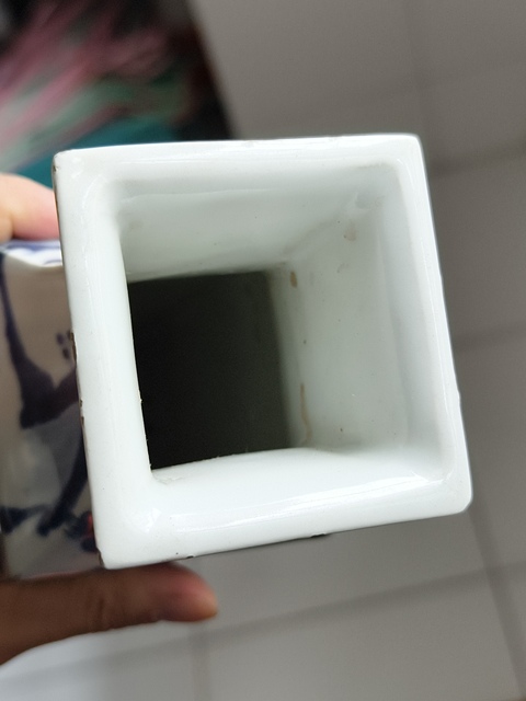 古玩陶瓷刀馬旦四方瓶真品鑒賞圖