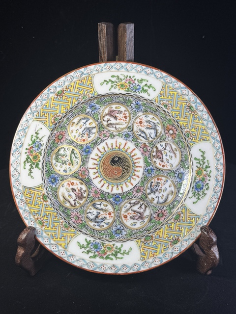 古玩陶瓷民國廣彩盤真品鑒賞圖