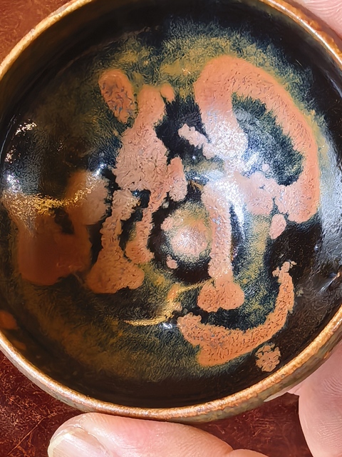 古玩陶瓷山西窯口黑釉鐵銹斑茶盞真品鑒賞圖