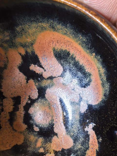 古玩陶瓷山西窯口黑釉鐵銹斑茶盞真品鑒賞圖