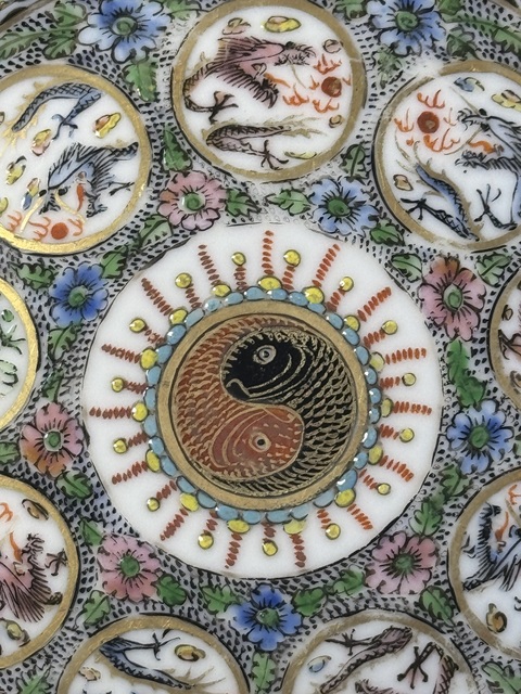 古玩陶瓷民國廣彩盤真品鑒賞圖