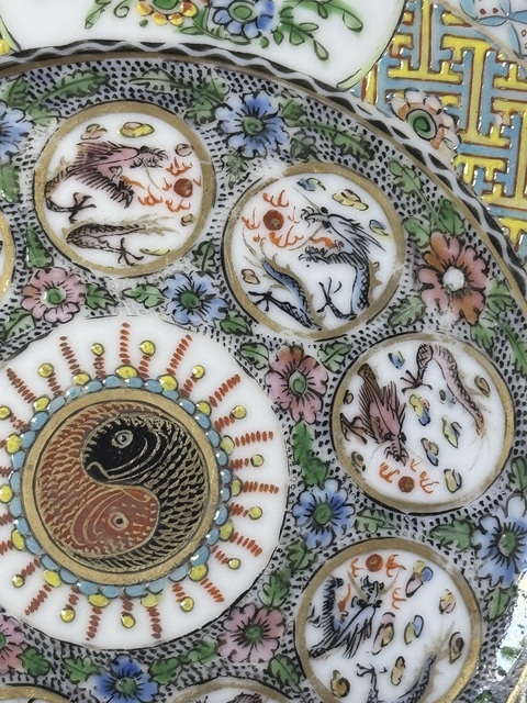 古玩陶瓷民國廣彩盤真品鑒賞圖