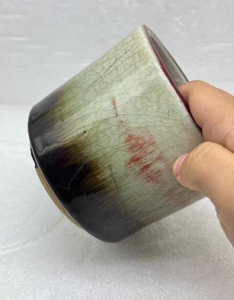 古玩陶瓷窯變釉直筒爐真品鑒賞圖