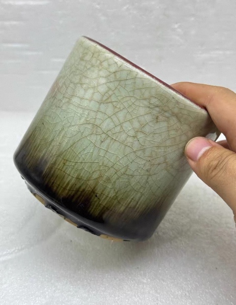 古玩陶瓷窯變釉直筒爐真品鑒賞圖