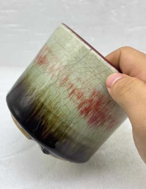 古玩陶瓷窯變釉直筒爐真品鑒賞圖