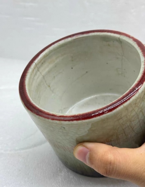 古玩陶瓷窯變釉直筒爐真品鑒賞圖