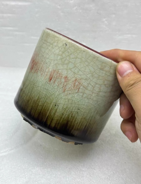 古玩陶瓷窯變釉直筒爐真品鑒賞圖