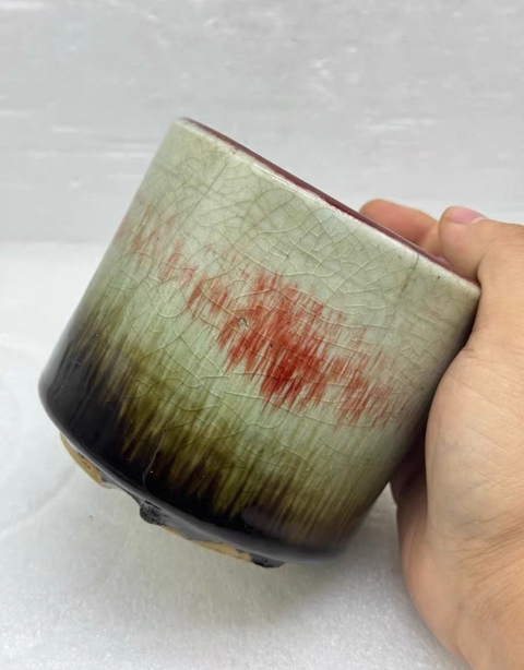 古玩陶瓷窯變釉直筒爐真品鑒賞圖