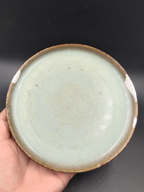 古玩陶瓷金元鈞窯盤真品鑒賞圖