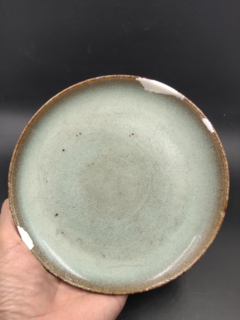 古玩陶瓷金元鈞窯盤真品鑒賞圖