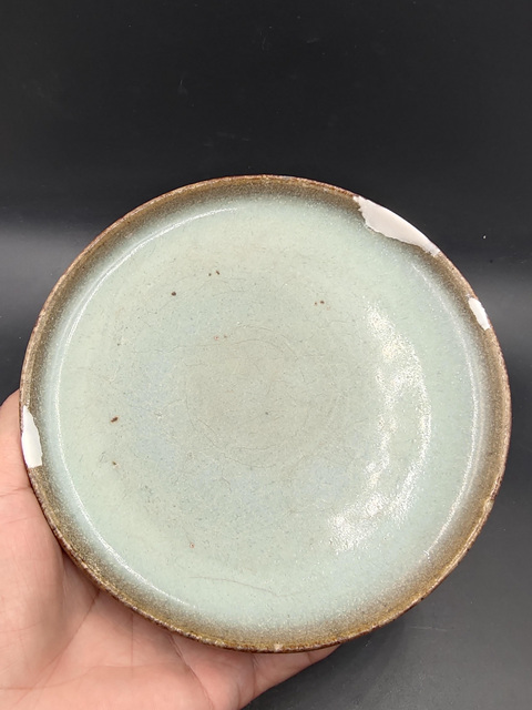 古玩陶瓷金元鈞窯盤真品鑒賞圖