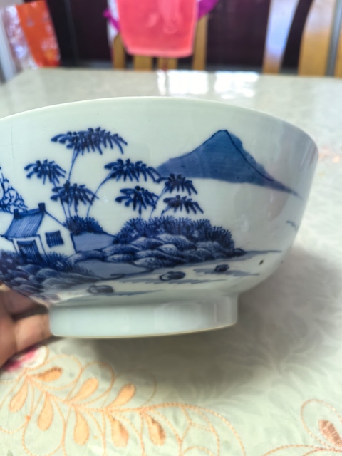 古玩陶瓷青花山水人物紋墩式碗拍賣，當(dāng)前價格2200元