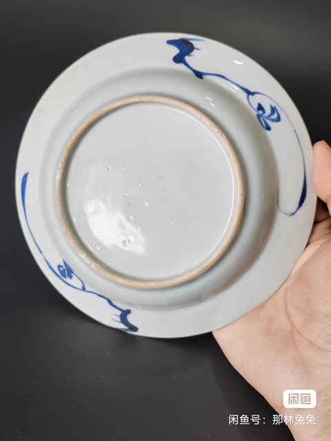 古玩陶瓷青花洞石花卉盤真品鑒賞圖