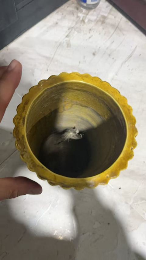 古玩陶瓷捆竹型帽筒真品鑒賞圖