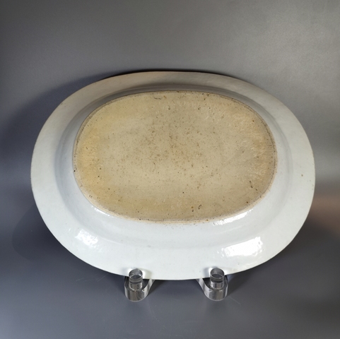 古玩陶瓷青花花卉紋折沿盤真品鑒賞圖