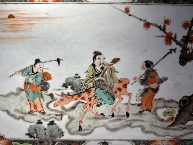 古玩陶瓷五彩人物故事瓷板真品鑒賞圖