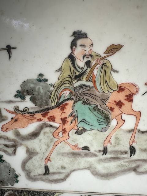 古玩陶瓷五彩人物故事瓷板真品鑒賞圖