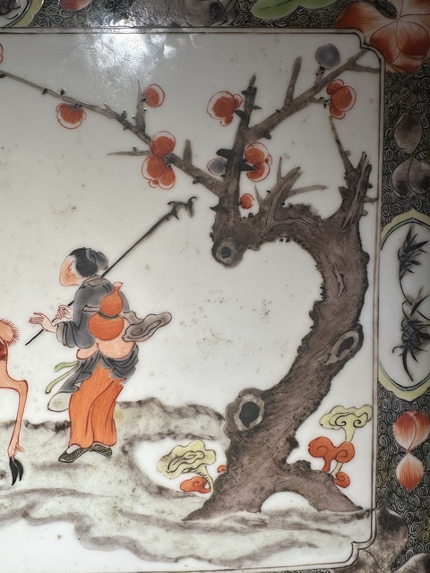 古玩陶瓷五彩人物故事瓷板真品鑒賞圖