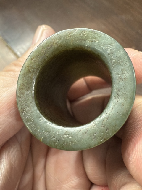 古玩玉器和田玉雕“素紋扳指”拍賣，當前價格100元