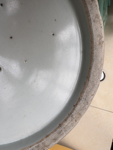 古玩陶瓷山水紋青花花口折沿凈手盆真品鑒賞圖