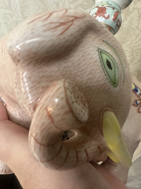 古玩陶瓷粉彩太平有象擺件真品鑒賞圖