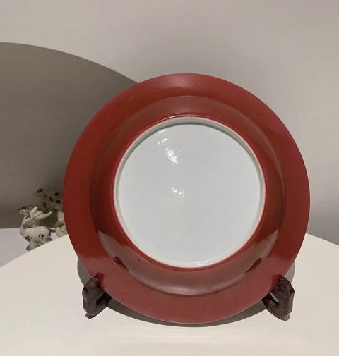 古玩陶瓷外胭脂粉彩人物盤真品鑒賞圖