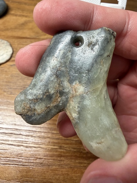 古玩玉器勾云形玉佩（殘片）真品鑒賞圖