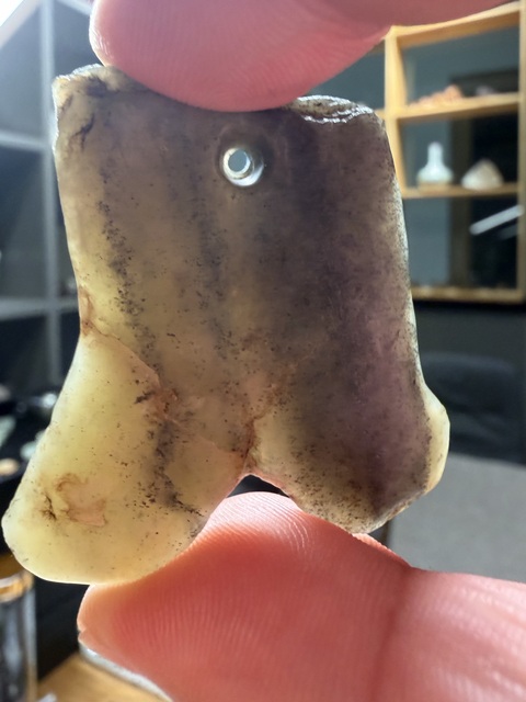 古玩玉器勾云形玉佩（殘片）真品鑒賞圖