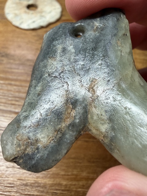 古玩玉器勾云形玉佩（殘片）真品鑒賞圖