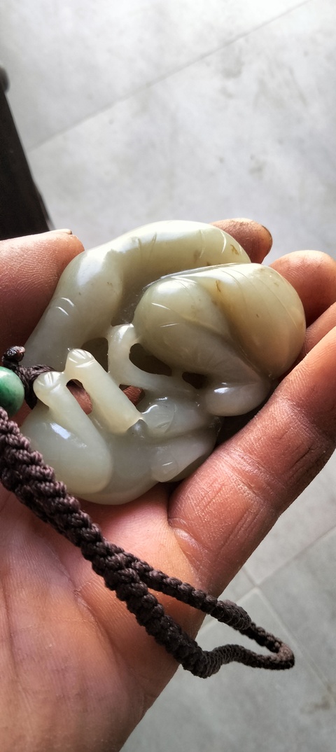 古玩玉器和田玉雕“童子把件”真品鑒賞圖