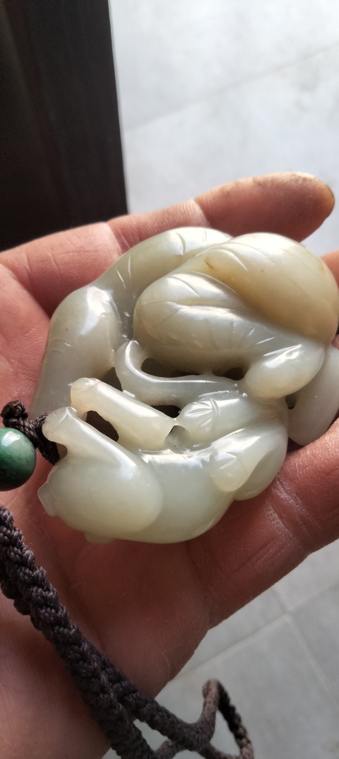 古玩玉器和田玉雕“童子把件”真品鑒賞圖