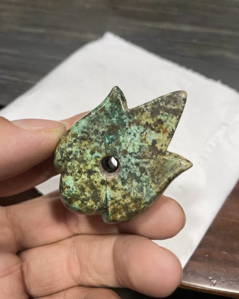 古玩玉器仿古松石件真品鑒賞圖