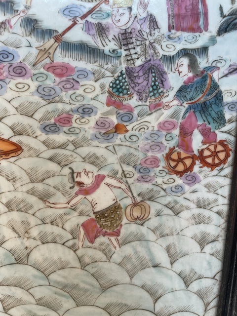 古玩陶瓷粉彩瓷板真品鑒賞圖