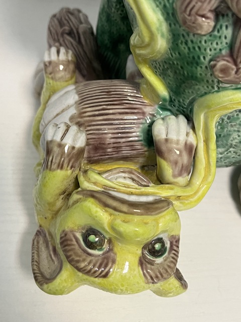 古玩陶瓷素三彩獅子真品鑒賞圖