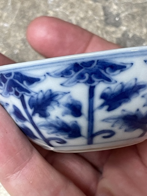 古玩陶瓷青花花卉紋臥足杯拍賣，當前價格58000元